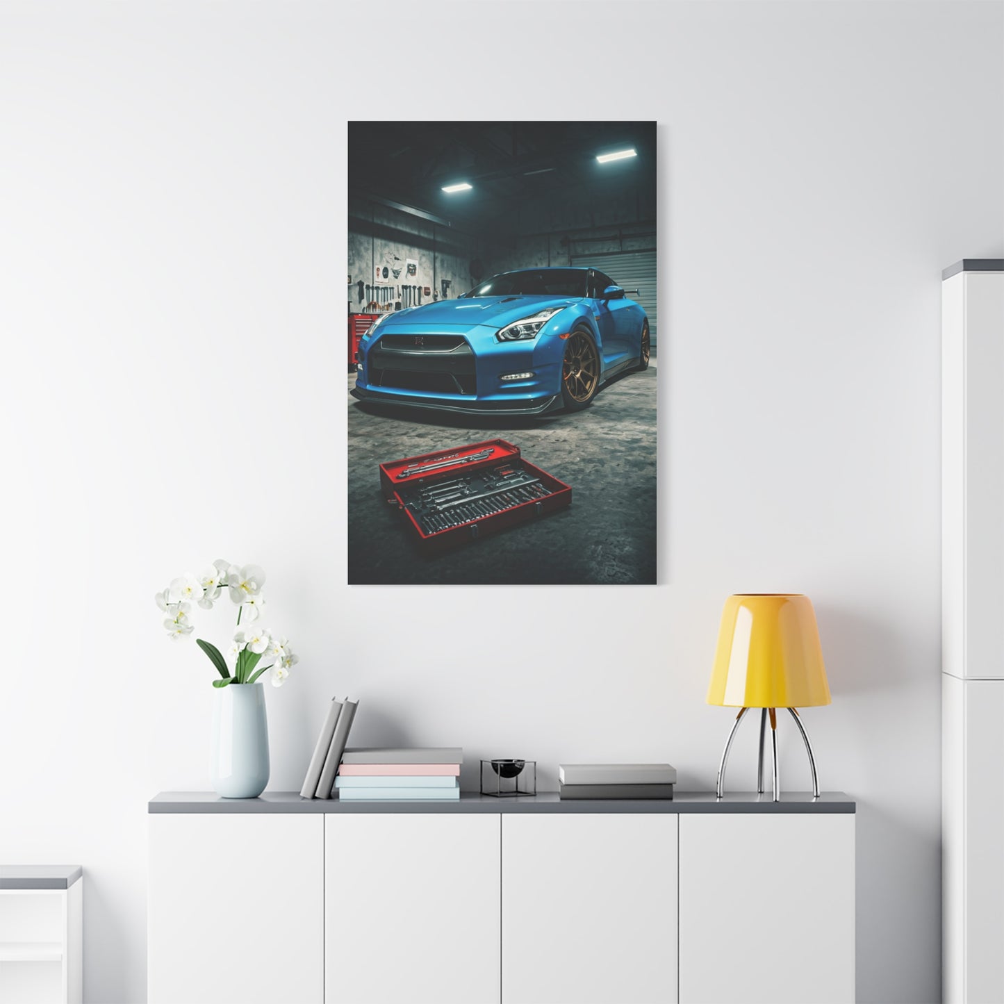 Nissan GT-R Precision Tuning Garage Wall Art & Canvas Prints