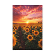 Golden Horizon Sunflower Field Wall Art & Canvas Print