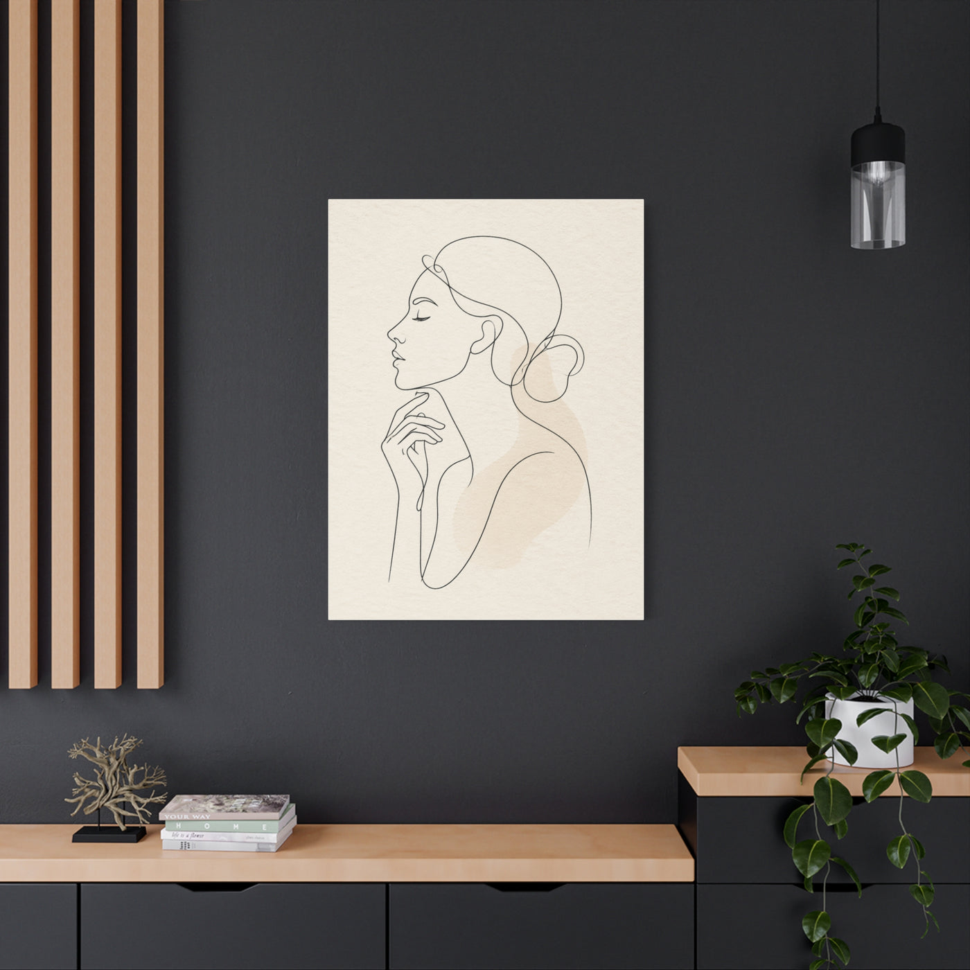 Minimal Continuous Line Portrait Wall Art & Canvas Print