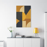 Mid-Century Geometric Mustard Composition Wall Art & Canvas Print