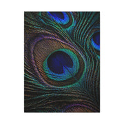 Macro Iridescent Peacock Feather Wall Art & Canvas Print