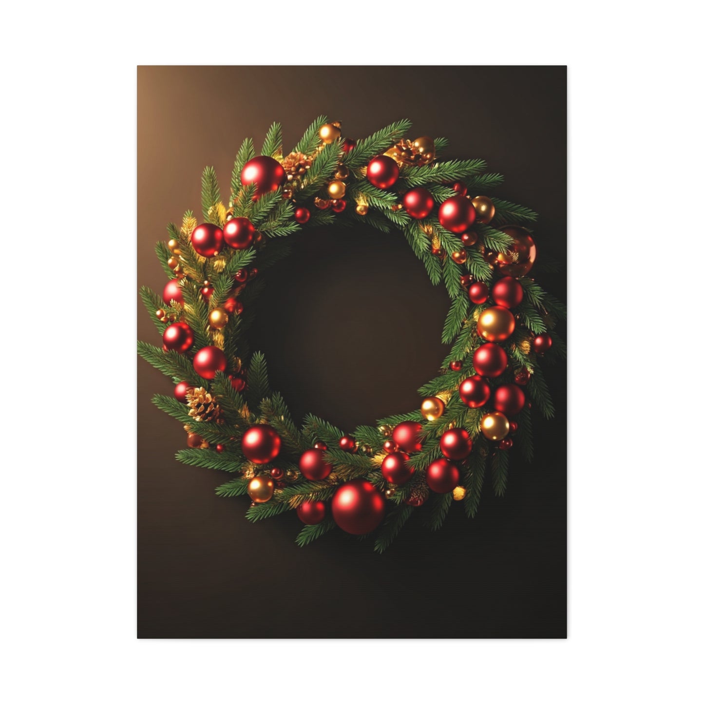 Luxury Christmas Wreath Glow Wall Art & Canvas Print