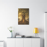 Golden Bodhi Tree Illumination Wall Art & Canvas Print
