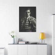Stoic Warrior in Armor Black & White Wall Art & Canvas Prints