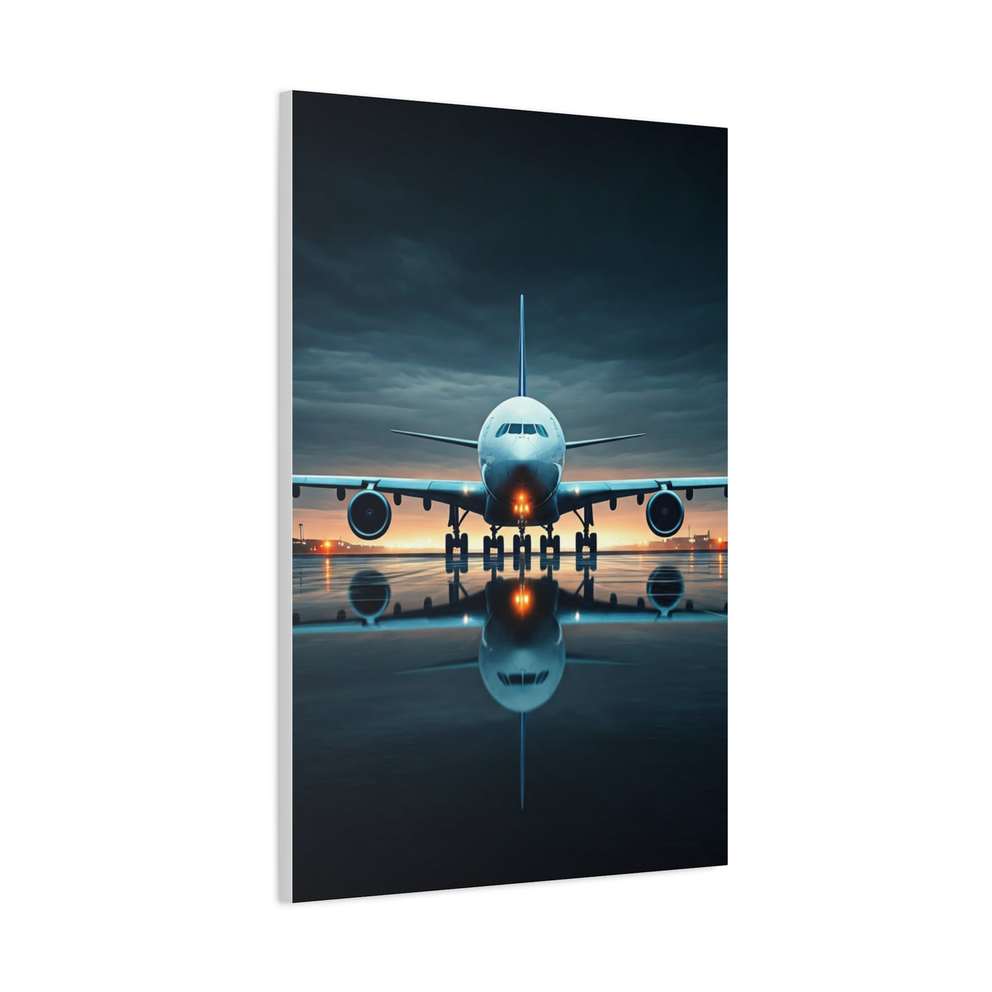 Runway Jet Reflection Wall Art & Canvas Prints
