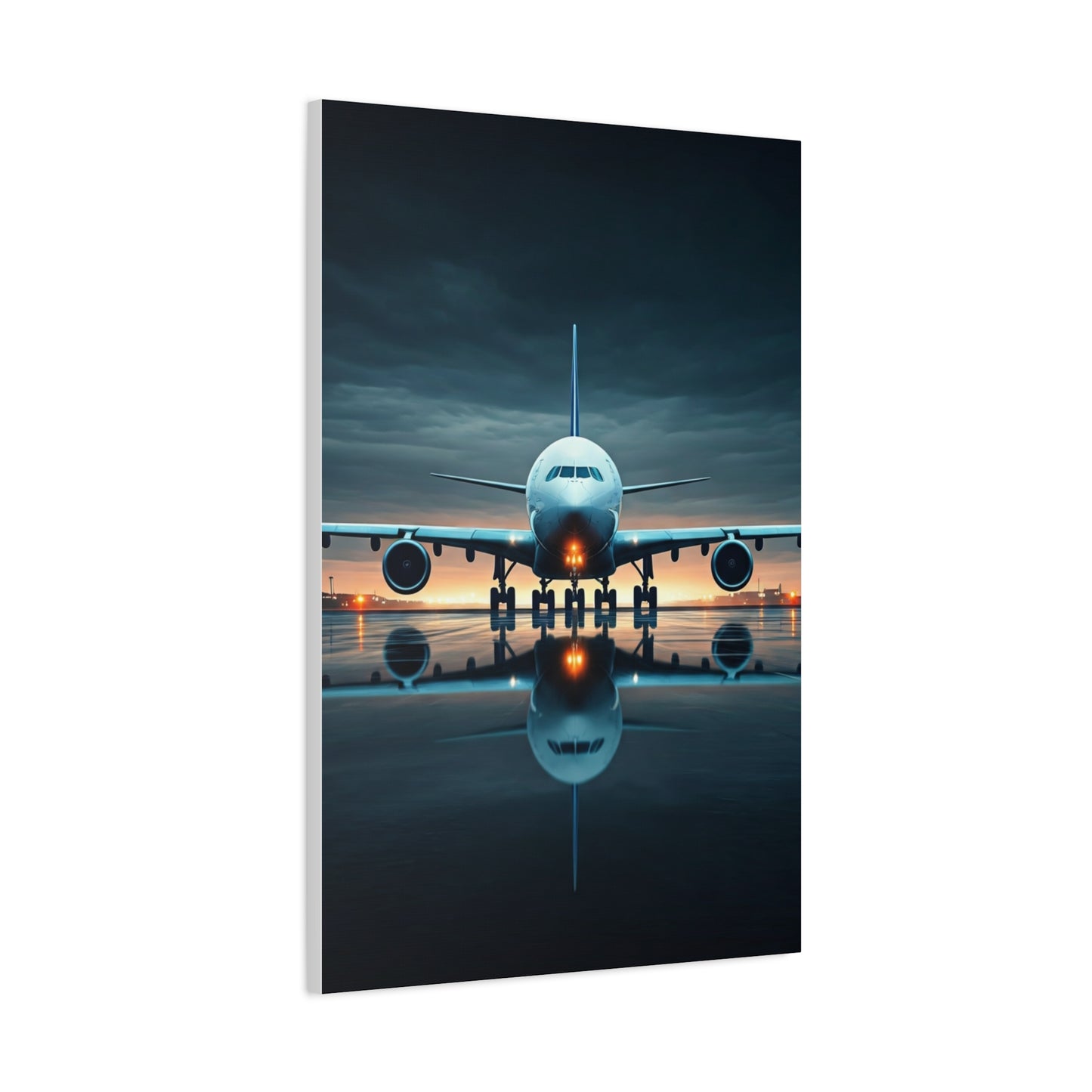 Runway Jet Reflection Wall Art & Canvas Prints