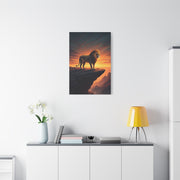 Lion King on Cliff at Sunset Wall Art & Canvas Prints