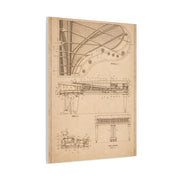Grand Piano Blueprint Study Wall Art & Canvas Print