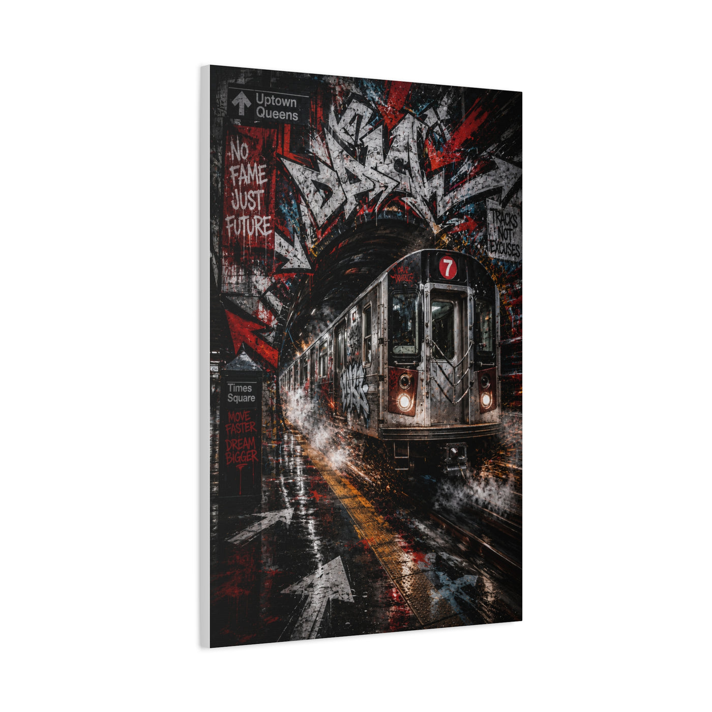 Graffiti Subway Train Chaos Street Wall Art & Canvas Print