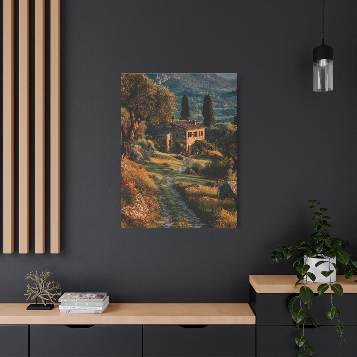 Tuscan Green Olive Grove Landscape Wall Art & Canvas Print
