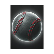Glowing Baseball Stitch Close-Up Wall Art & Canvas Prints