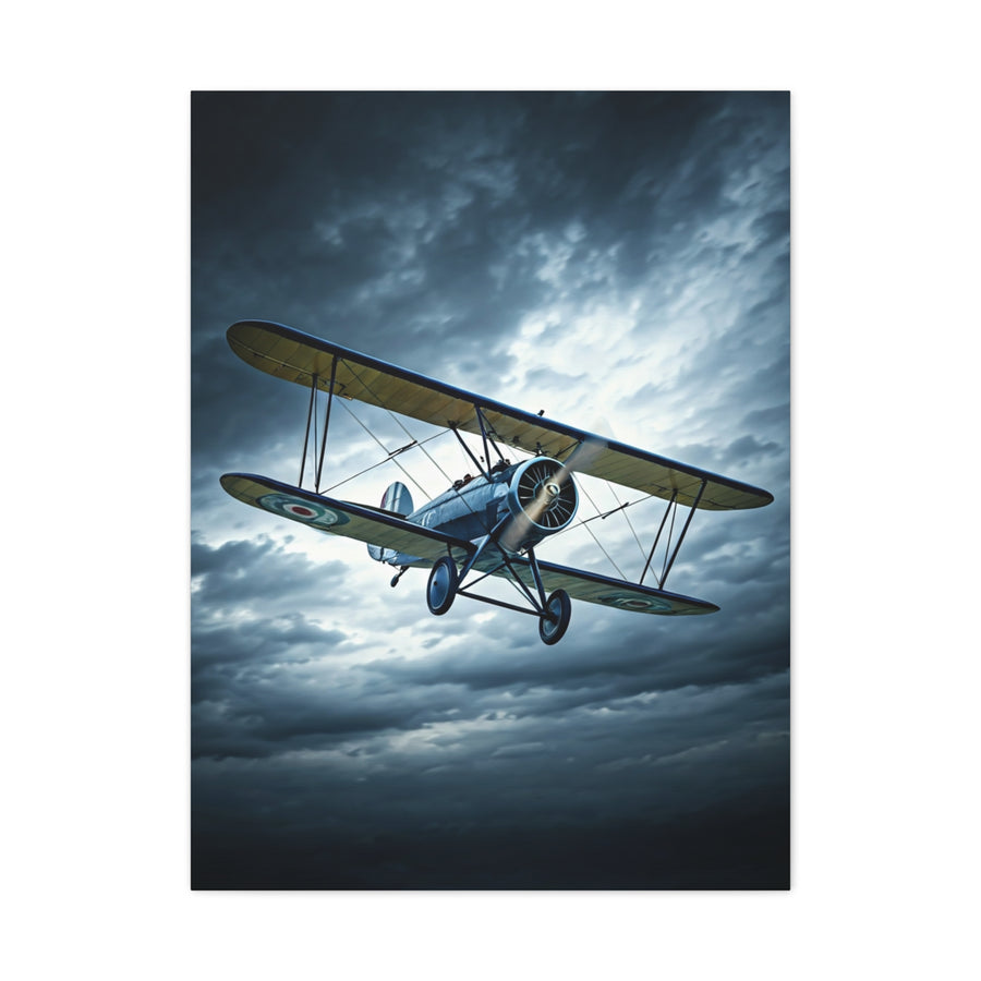 Stormbound Biplane Flight Wall Art & Canvas Prints