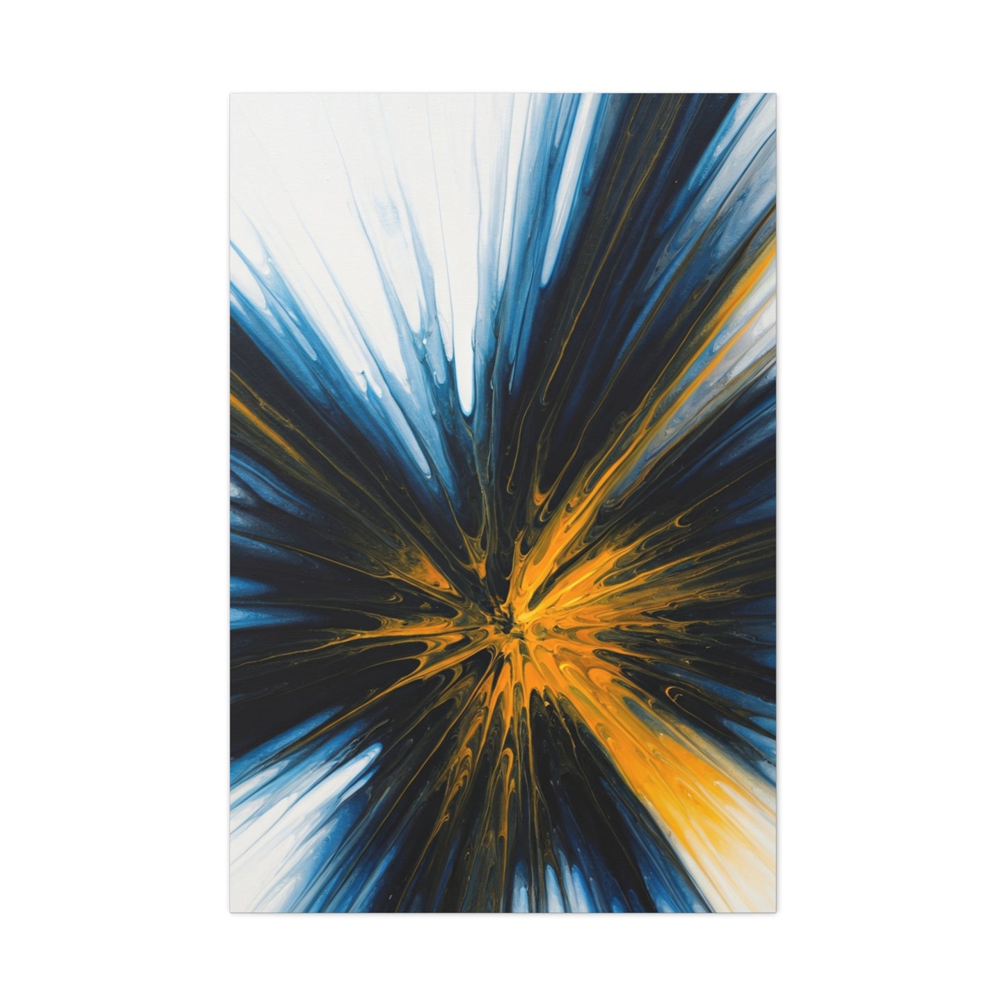 Blue and Gold Radiating Abstract Wall Art & Canvas Prints