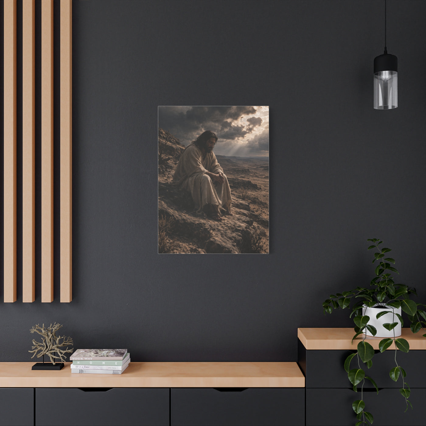 Jesus in the Wilderness Reflection Wall Art & Canvas Print