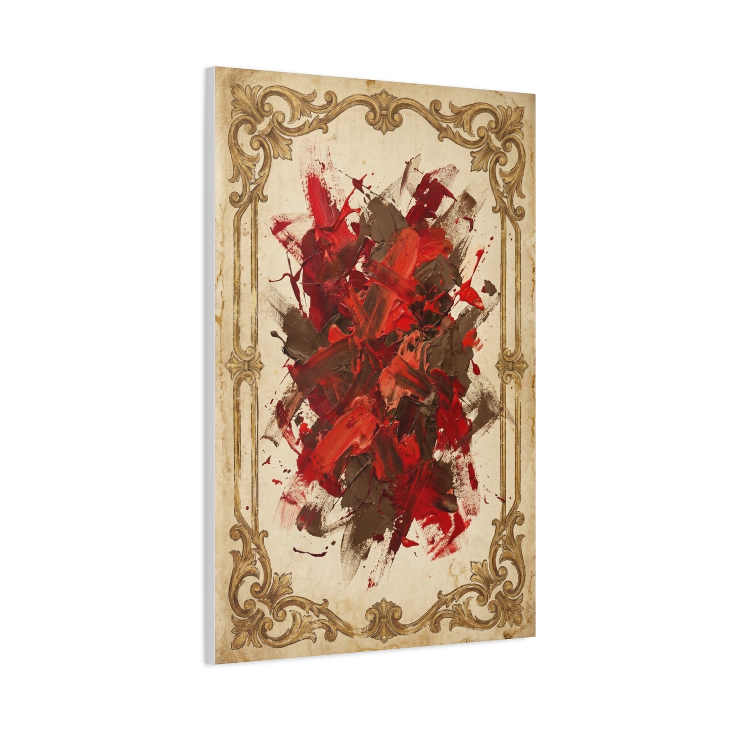 Vintage Framed Red Expressionist Composition Wall Art & Canvas Print