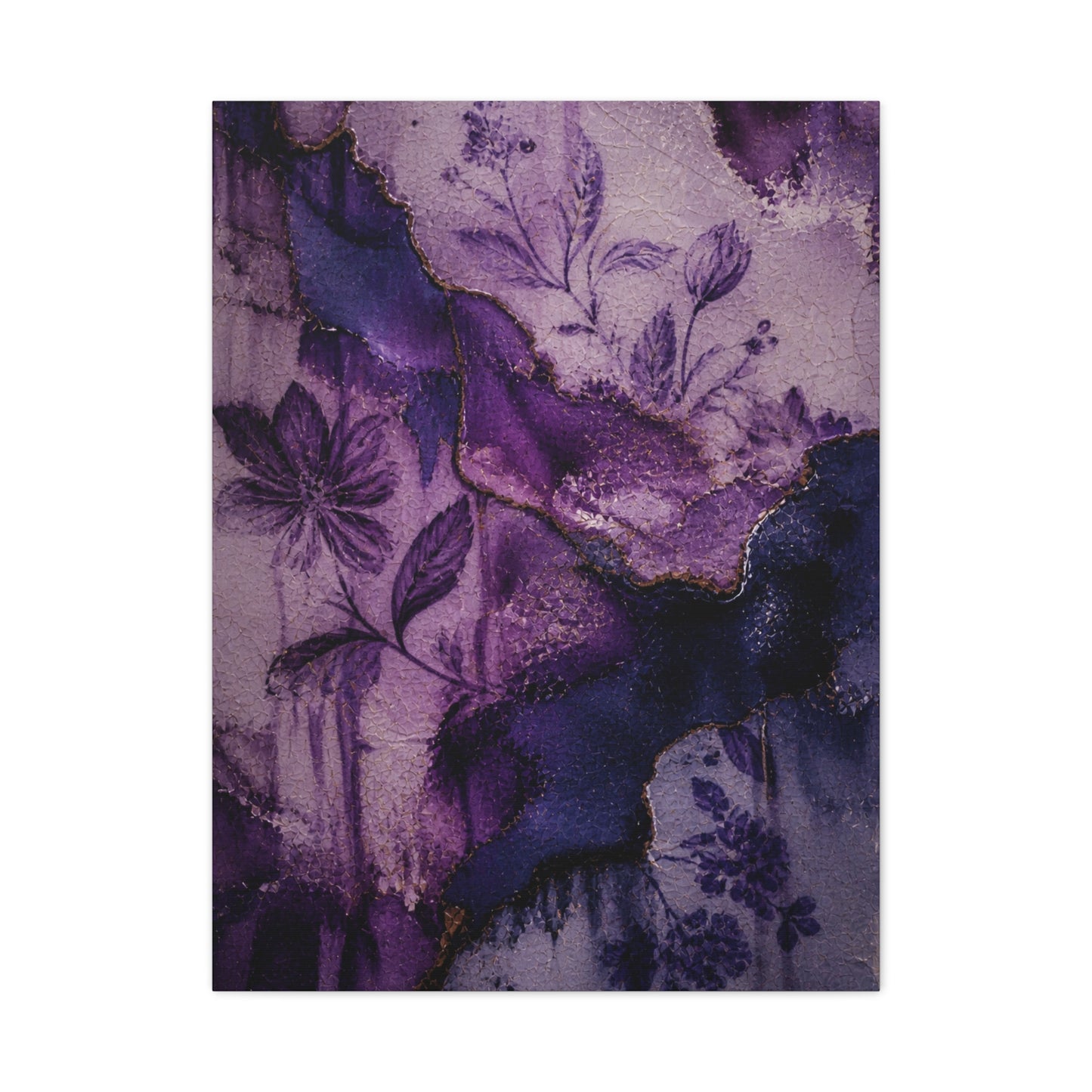 Purple Botanical Ceramic Texture Wall Art & Canvas Print