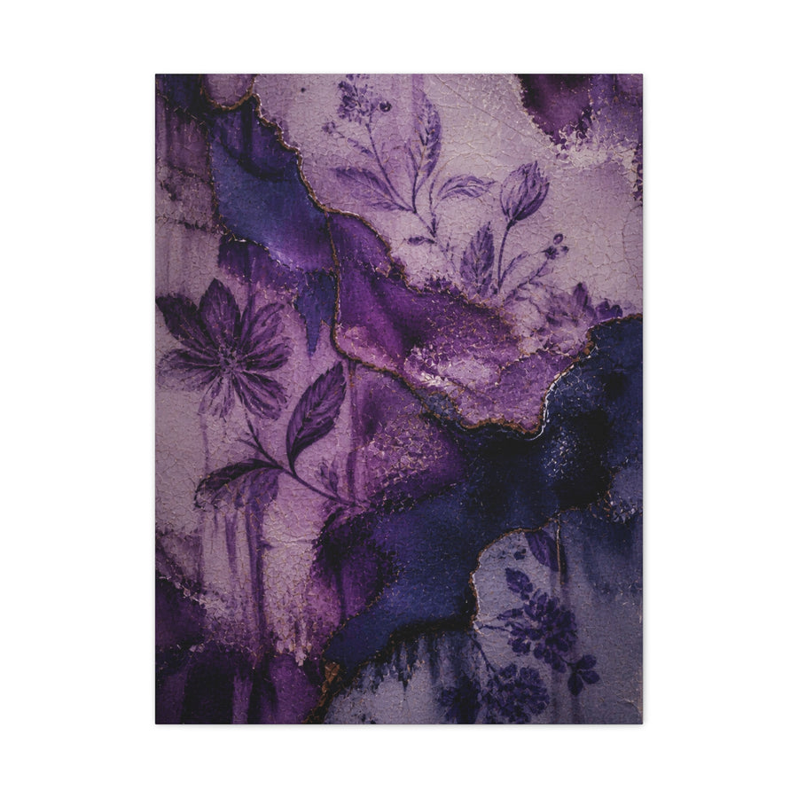 Purple Botanical Ceramic Texture Wall Art & Canvas Print