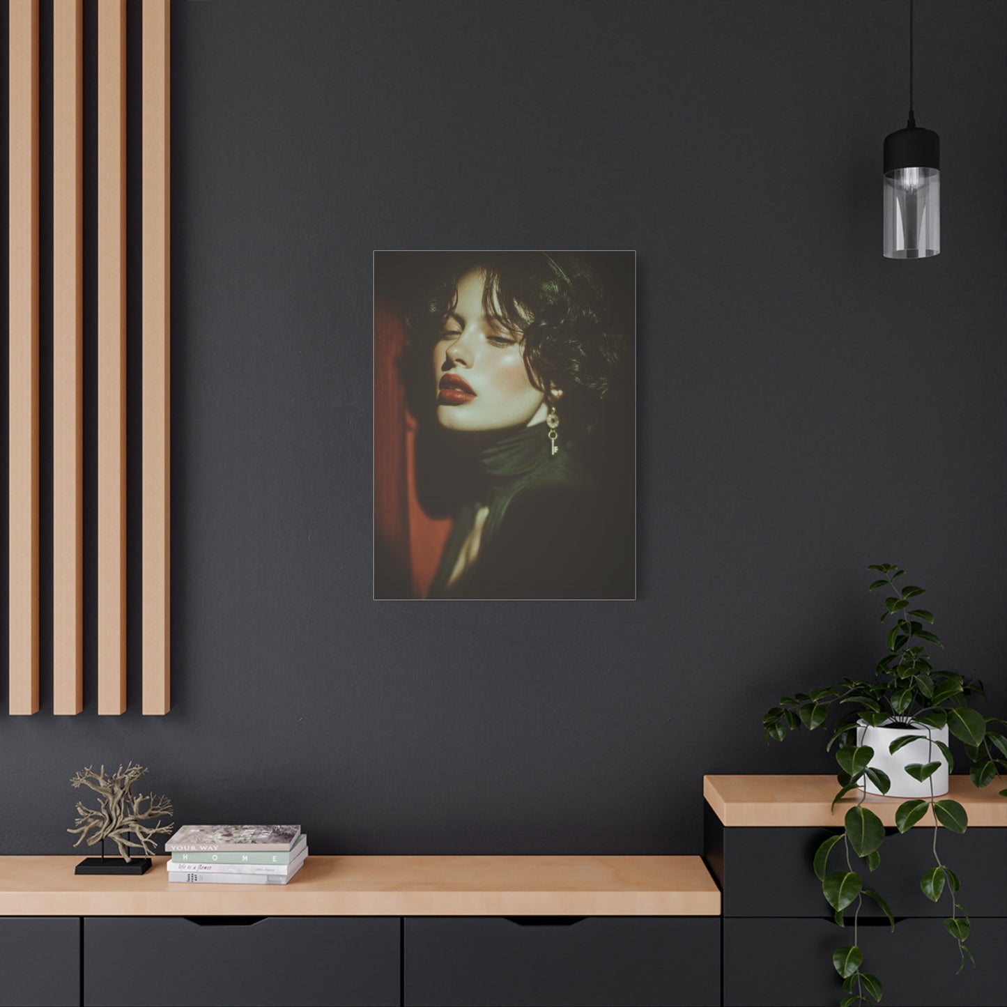 Vintage Key Noir Portrait Wall Art & Canvas Print