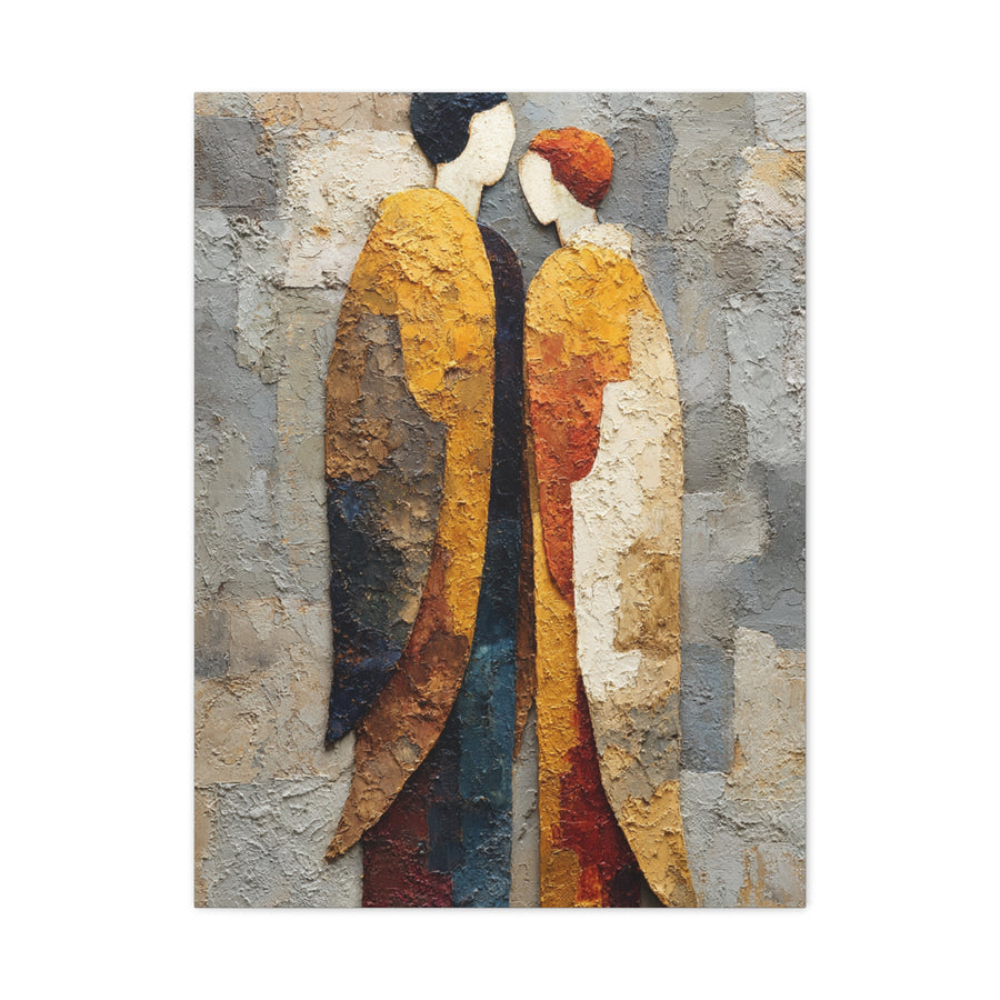 Textured Golden Figures Unity Wall Art & Canvas Print