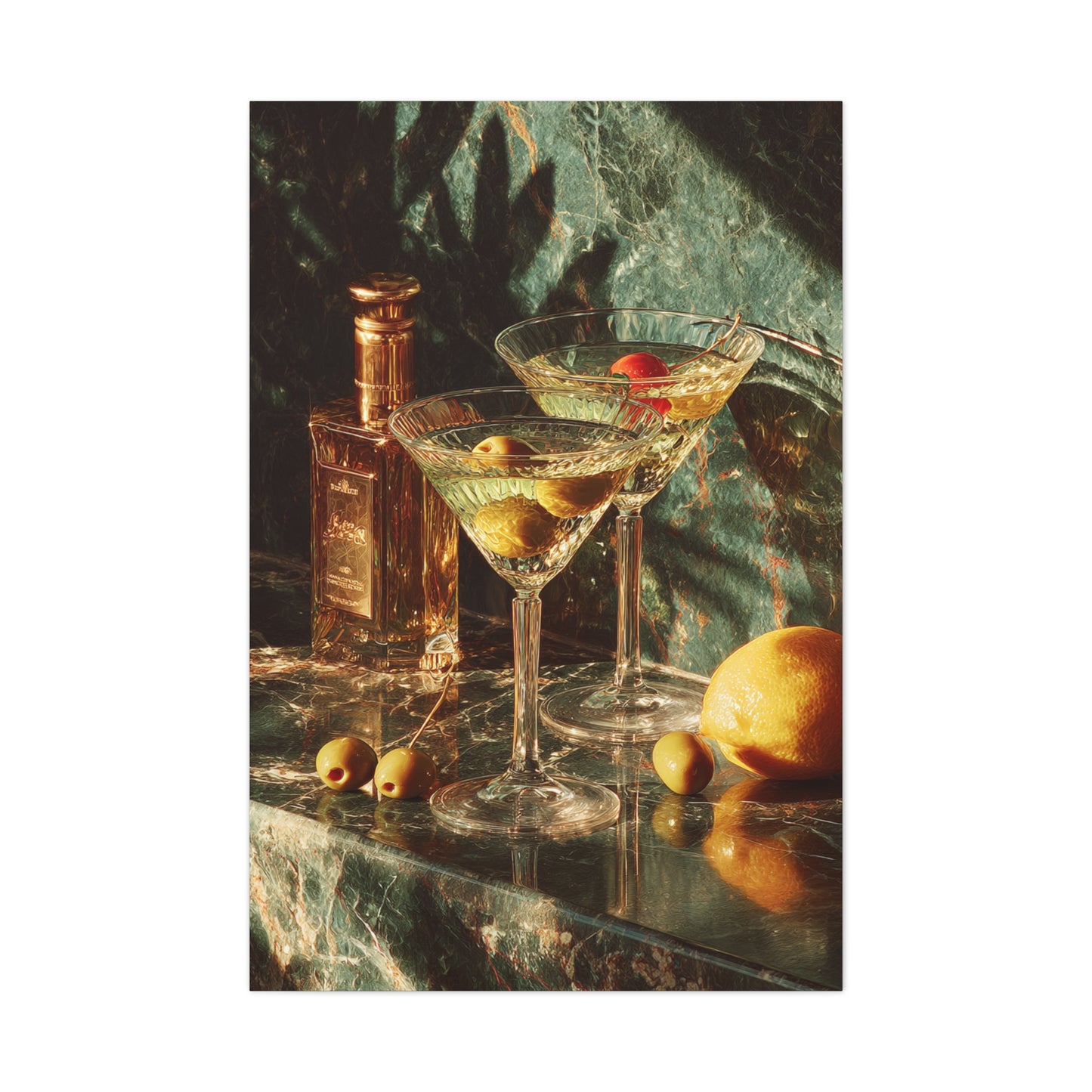 Dirty Martini Cocktail Still Life Wall Art & Canvas Print