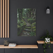 Green Moss-Covered Garden Staircase Wall Art & Canvas Print