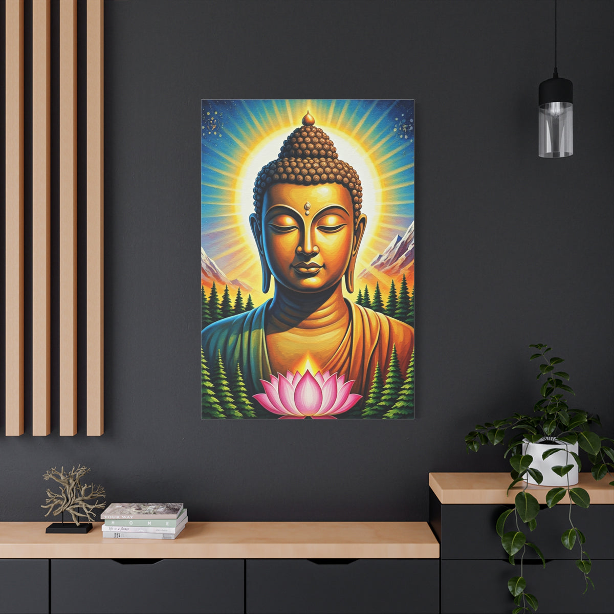Radiant Buddha with Lotus Bloom Wall Art & Canvas Prints