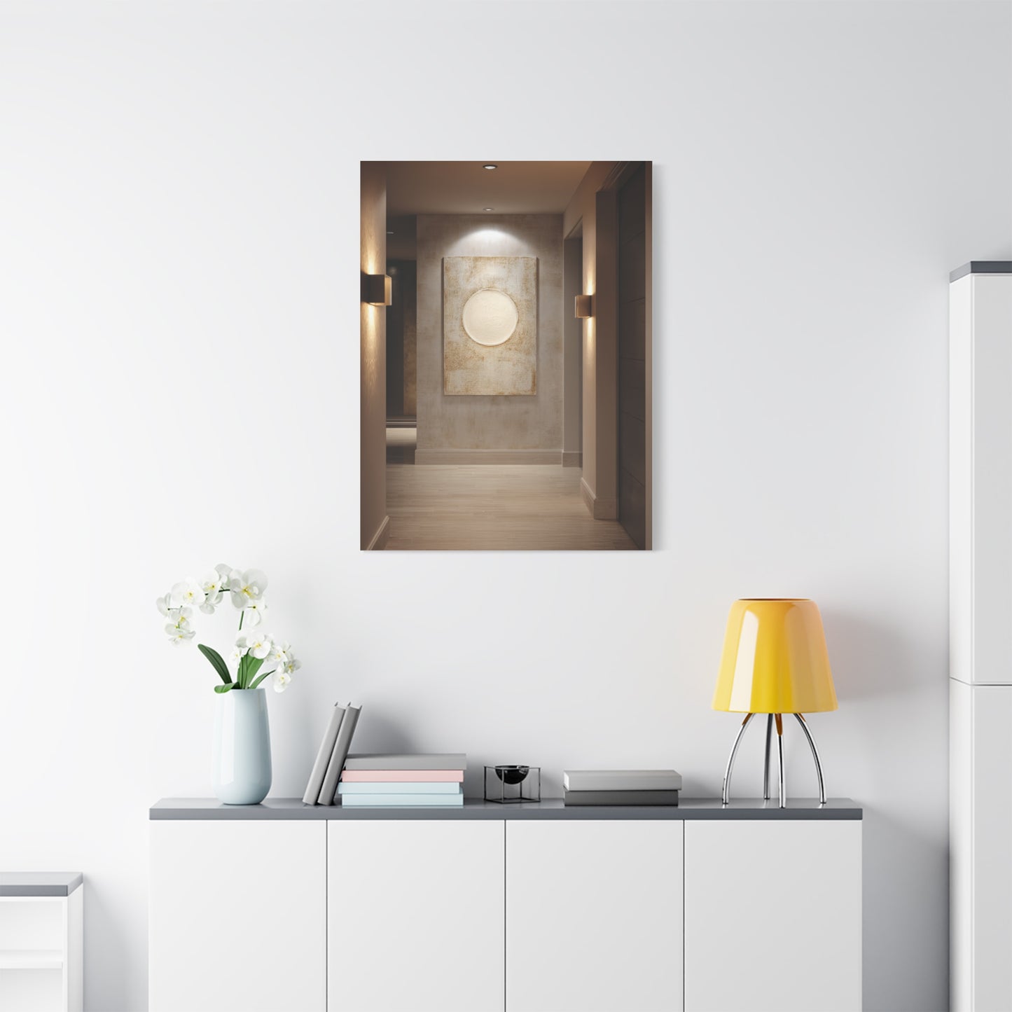 Minimalist Textured Luxury Hotel Hallway Wall Art & Canvas Print