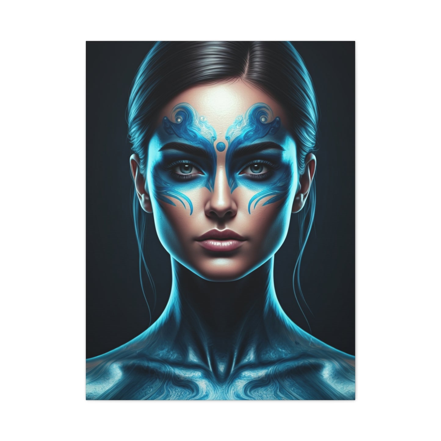 Celestial Blue Figure Portrait Wall Art & Canvas Prints