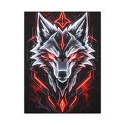 Futuristic Neon Wolf Emblem Geometric Wall Art & Canvas Print