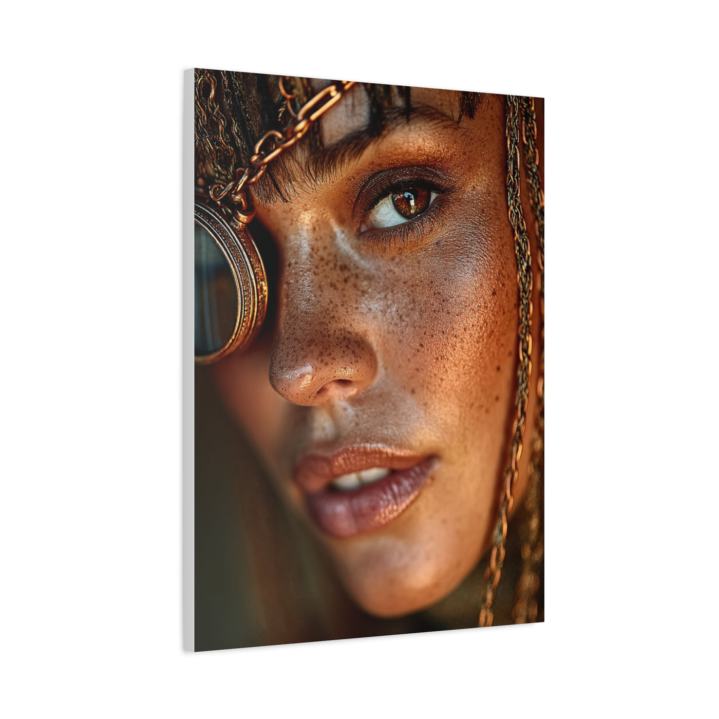 Copper Monocle Freckled Portrait Wall Art & Canvas Print