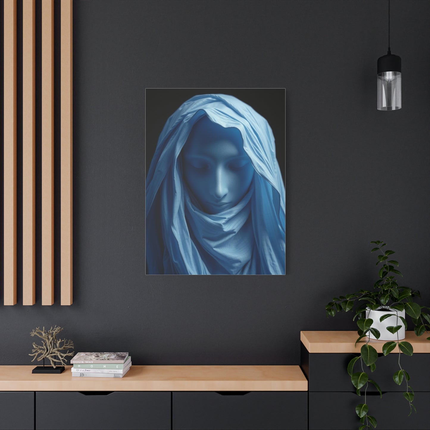 Black, White & Blue Art Luxury Canvas Wall Art & Canvas Print