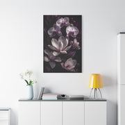 White Orchid and Magnolia Night Floral Wall Art & Canvas Print