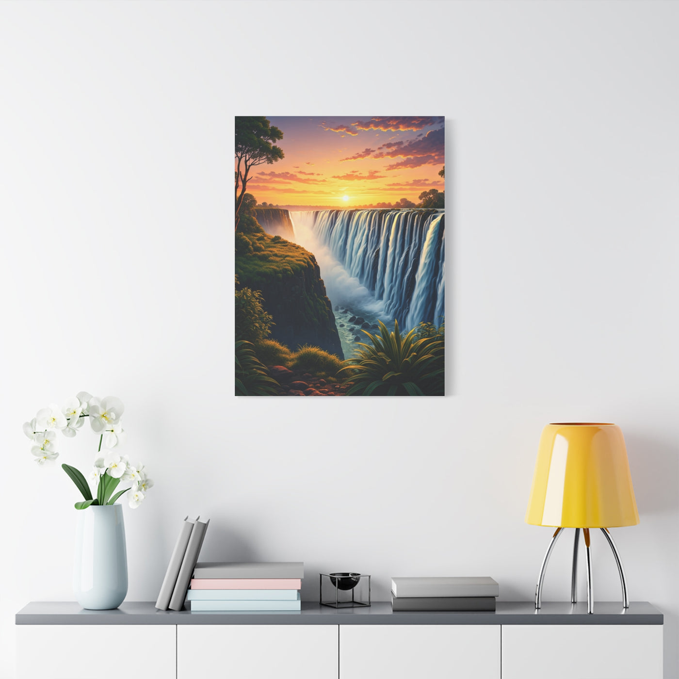 Waterfall at Golden Horizon Wall Art & Canvas Prints