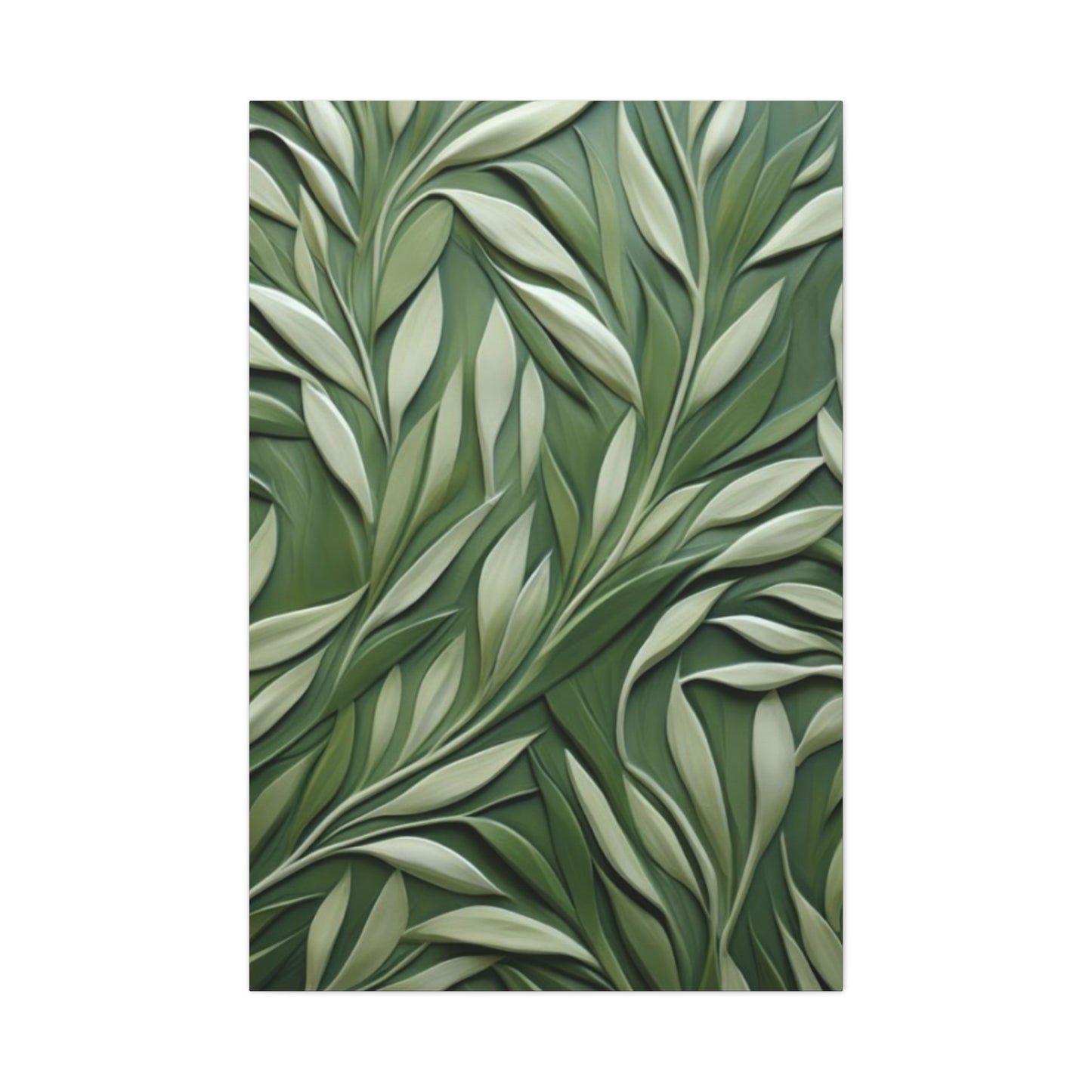 Olive Green Texture Leaves Prints Wall Art & Canvas Prints