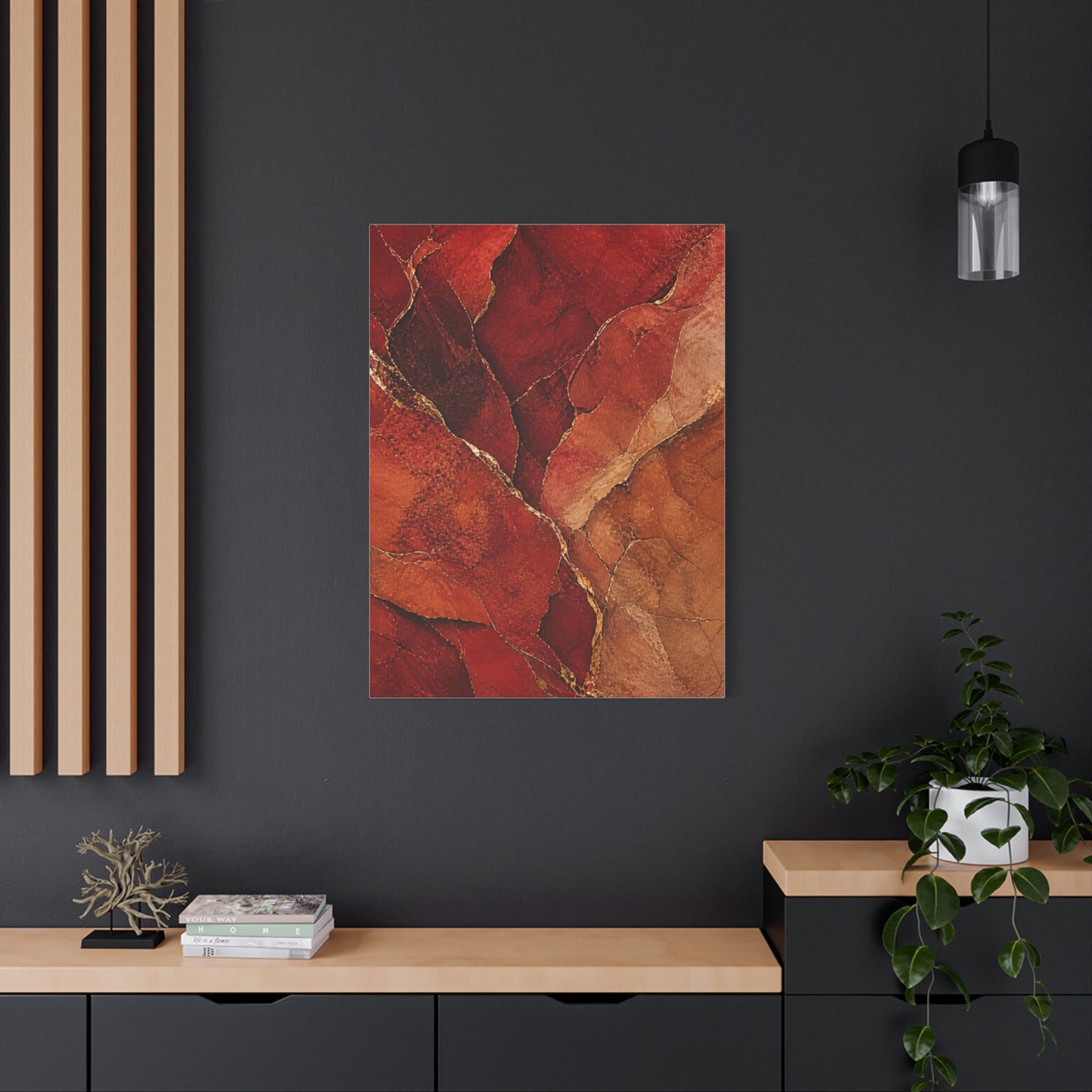 Red Geologic Mineral Abstraction Wall Art & Canvas Print