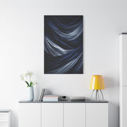 Draped Navy Textile Abstraction Wall Art & Canvas Print