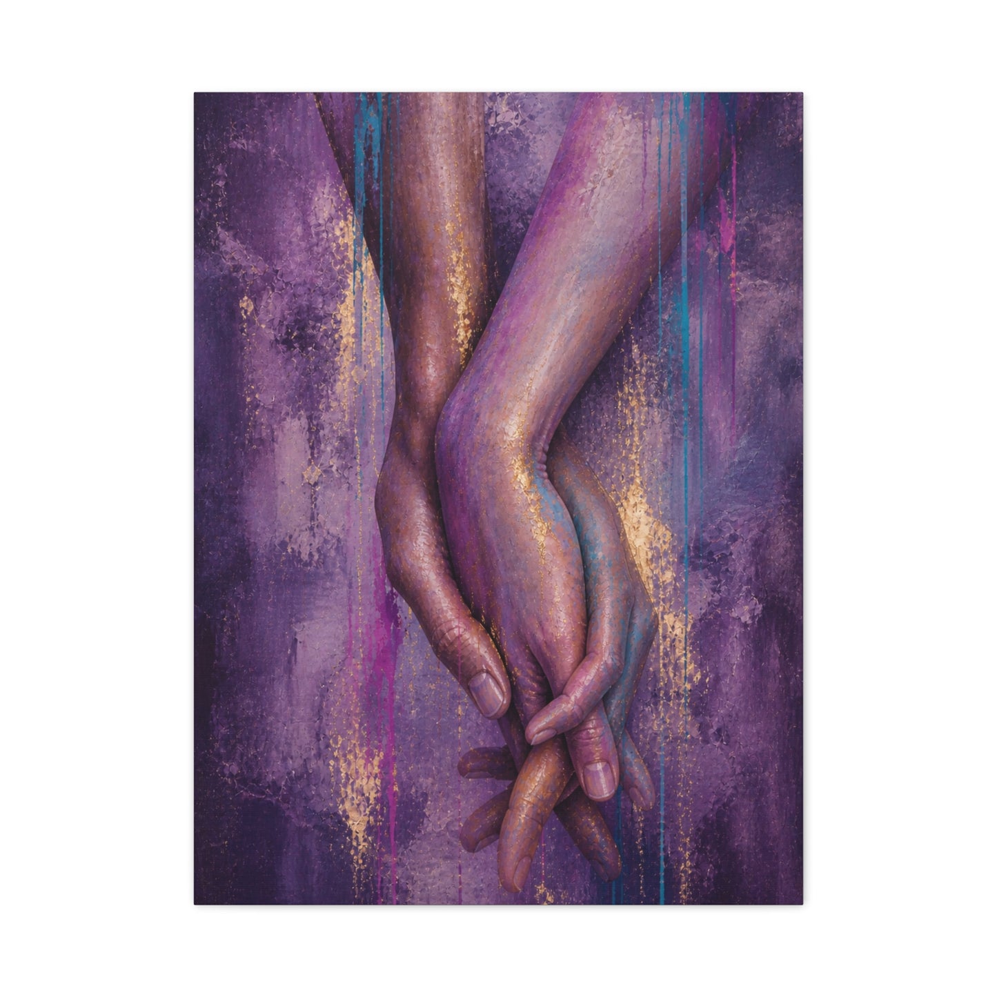Intertwined Hands Abstract Emotion Wall Art & Canvas Print