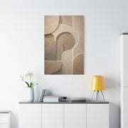 Warm Neutral Plaster Relief Abstract Wall Art & Canvas Print