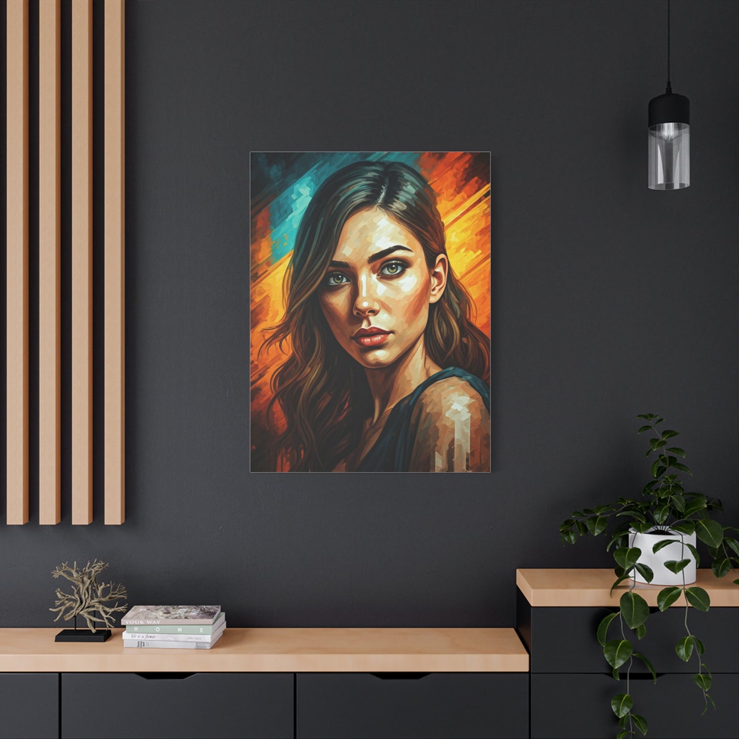 Ember Gaze Feminine Portrait Wall Art & Canvas Print