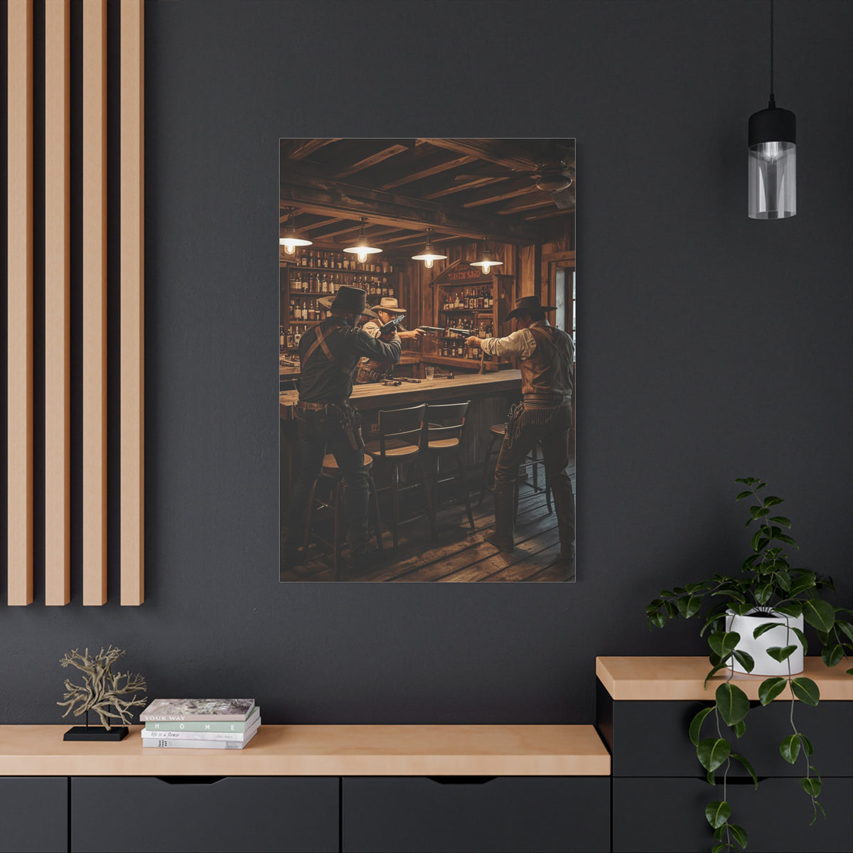 Wild West Saloon Gunfight Wall Art & Canvas Print