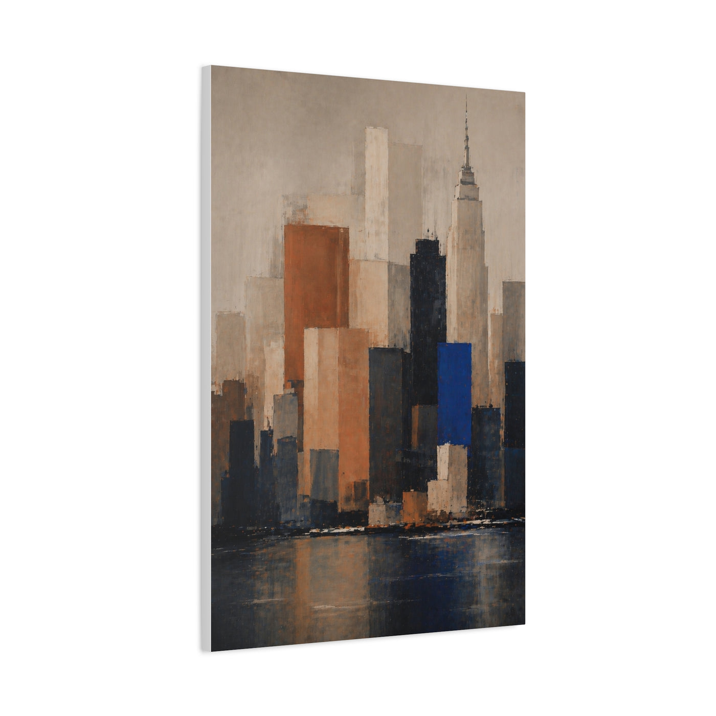 Modern Color Block Skyline Reflection Wall Art & Canvas Print