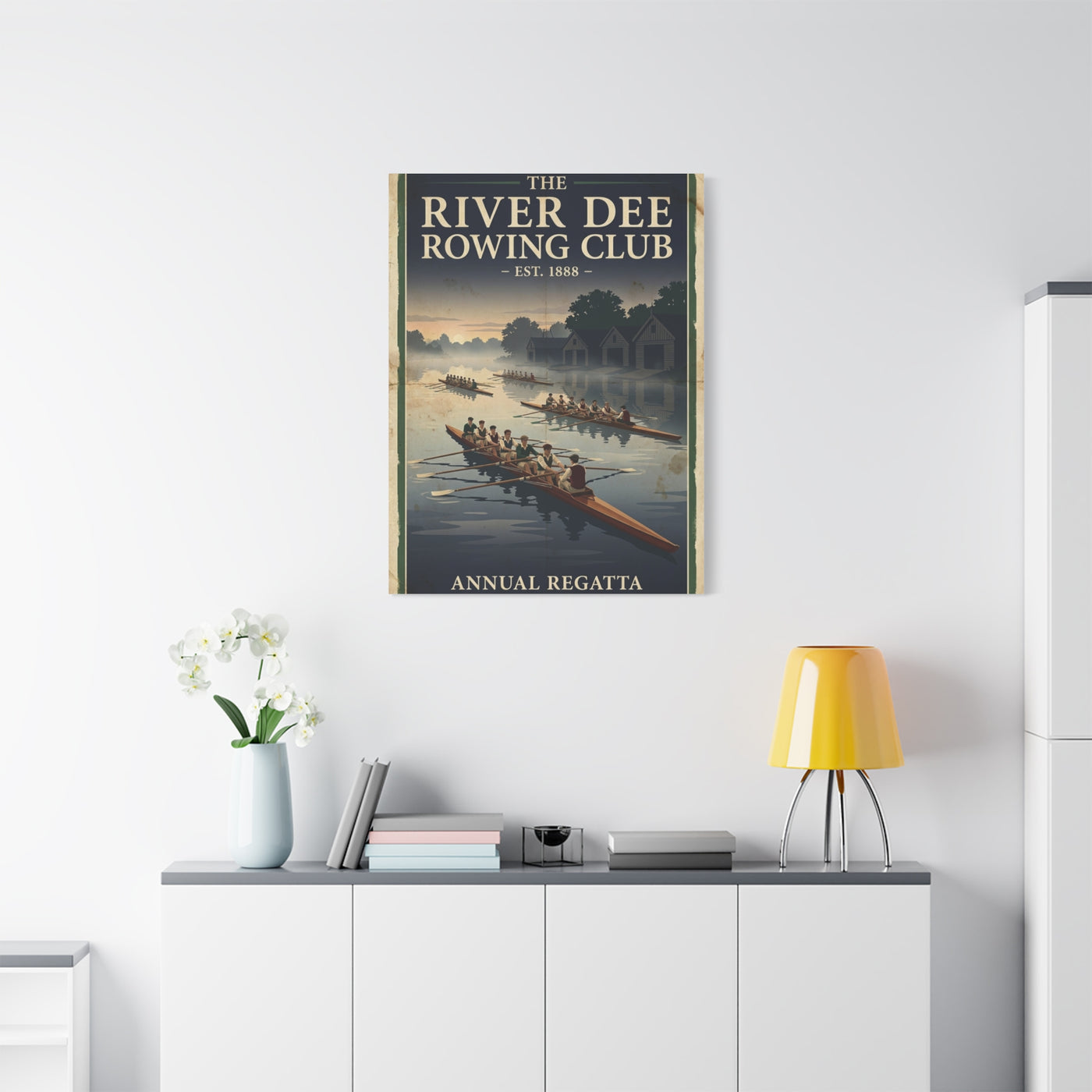 Heritage Rowing Regatta Poster Wall Art & Canvas Print