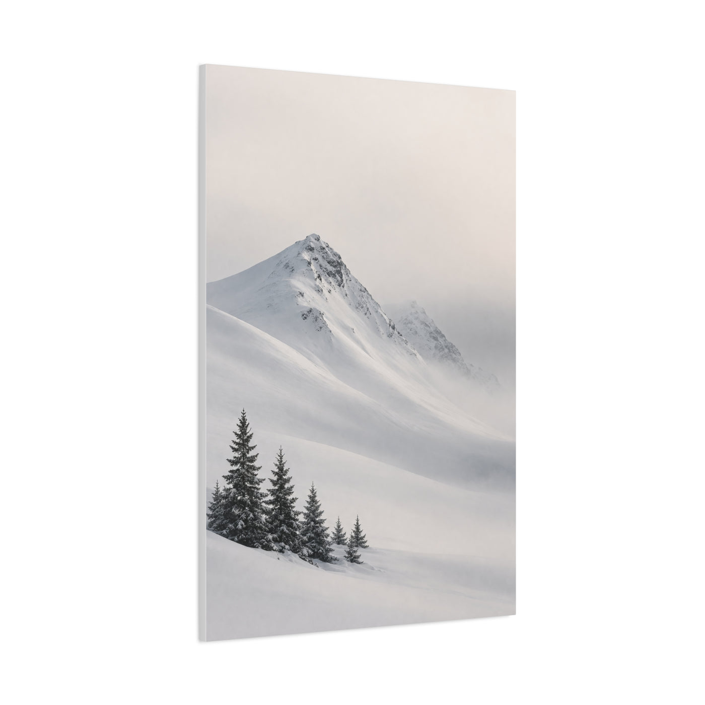 Snowy Mountain Ridge & Pines Wall Art & Canvas Print