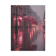 Dreamy Pink Umbrella Rain Scene Wall Art & Canvas Print