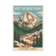 Visit The Great Peaks Vintage Poster Wall Art & Canvas Print