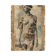 Mixed Media Collage Figure Wall Art & Canvas Print