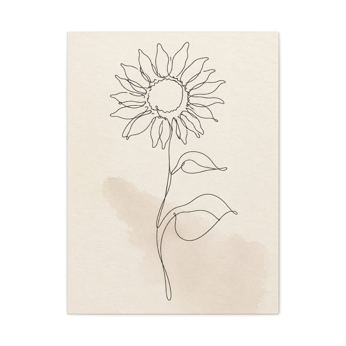 Minimal Line Art Sunflower Wall Art & Canvas Print