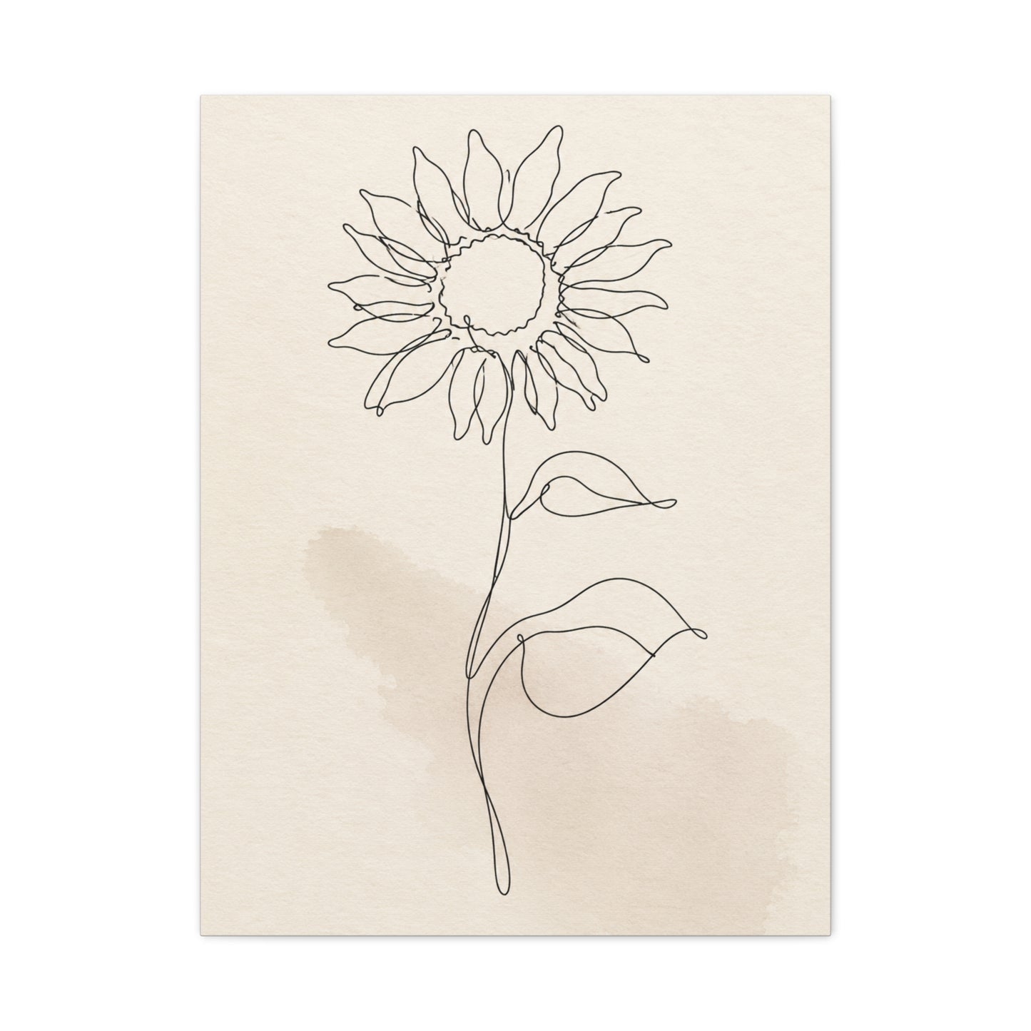 Minimal Line Art Sunflower Wall Art & Canvas Print