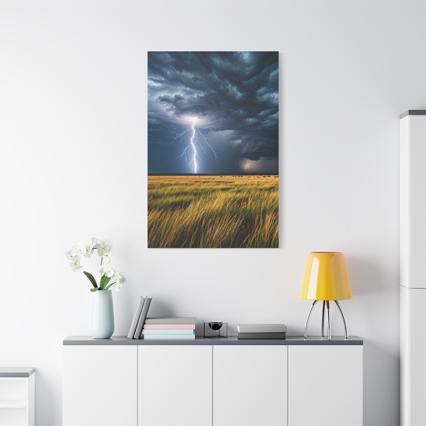 Lightning Storm Over Golden Plains Wall Art & Canvas Prints