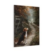 Beagle Autumn Country Lane Wall Art & Canvas Print